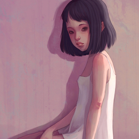 The girl with a litchi