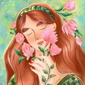 Девушка в зелёном