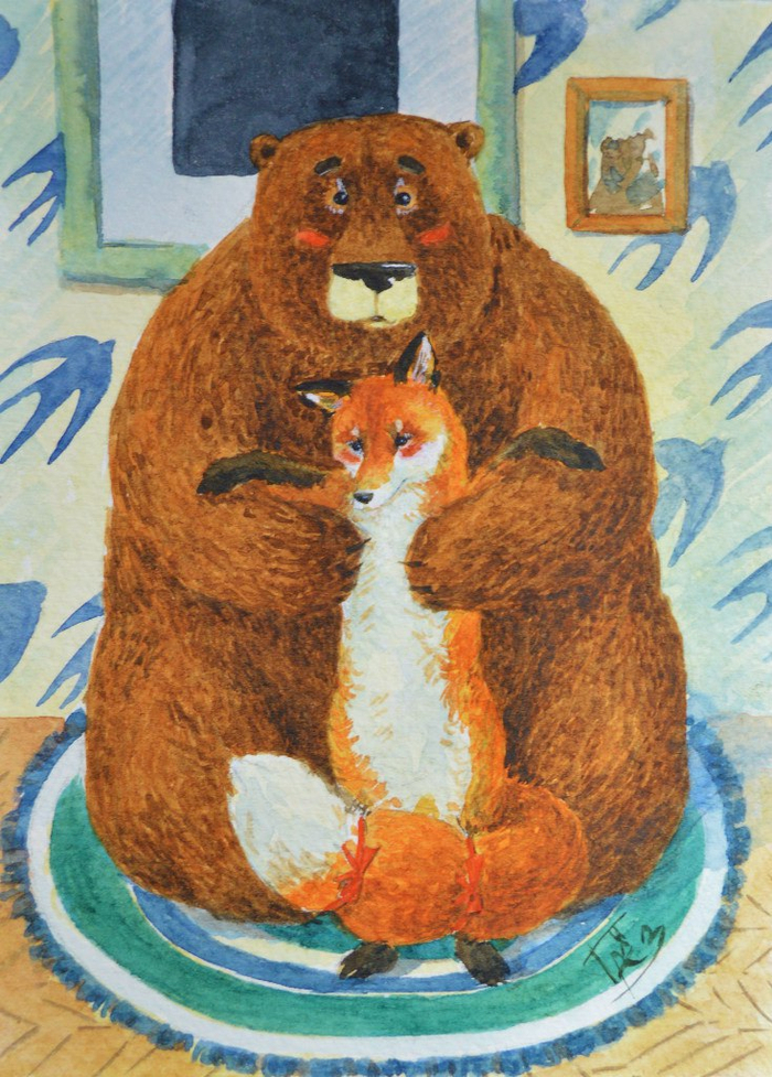 Семейное фото (Холька и Лелейка в образе лисы)