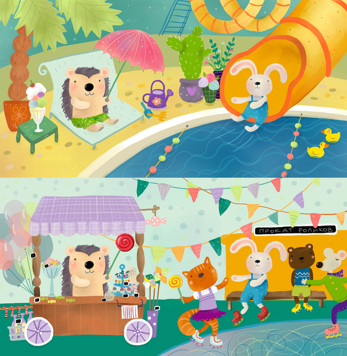 Зайка в парке аттракционов