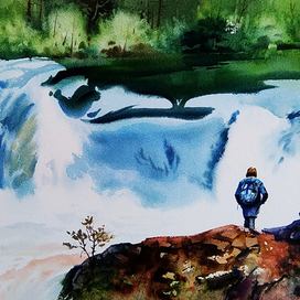 Водопад,,Кивач-2,,Карелия.