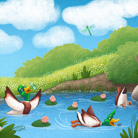 Иллюстрация для книги "Quack along with Zack, Mack, and Jack "