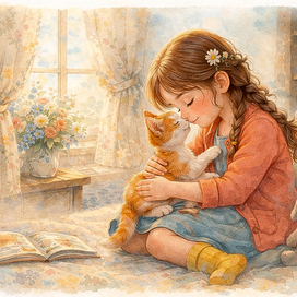 Мия и кошечка