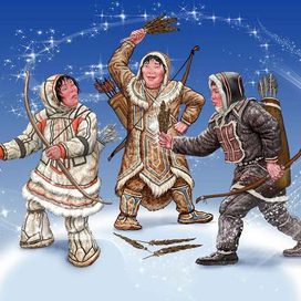 Иллюстрация к долганской сказке "Как появились разные народы"