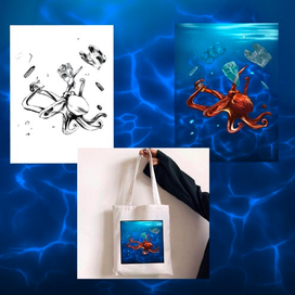 концепт для экологии Plastic Ocean