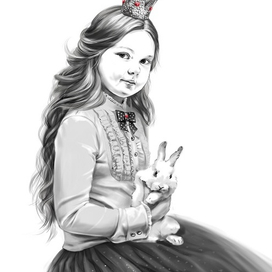 Принцесса Стефания с кроликом