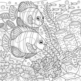 Раскраска-Мятная рыба-ангел