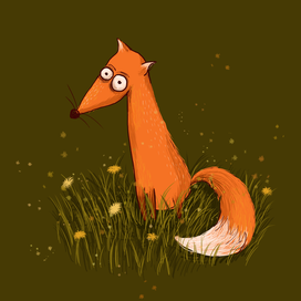 лисица для срисовки 