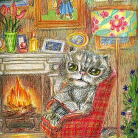 Вечером,когда за окном идет снег