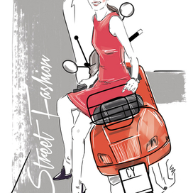 Lady on a motorcycle