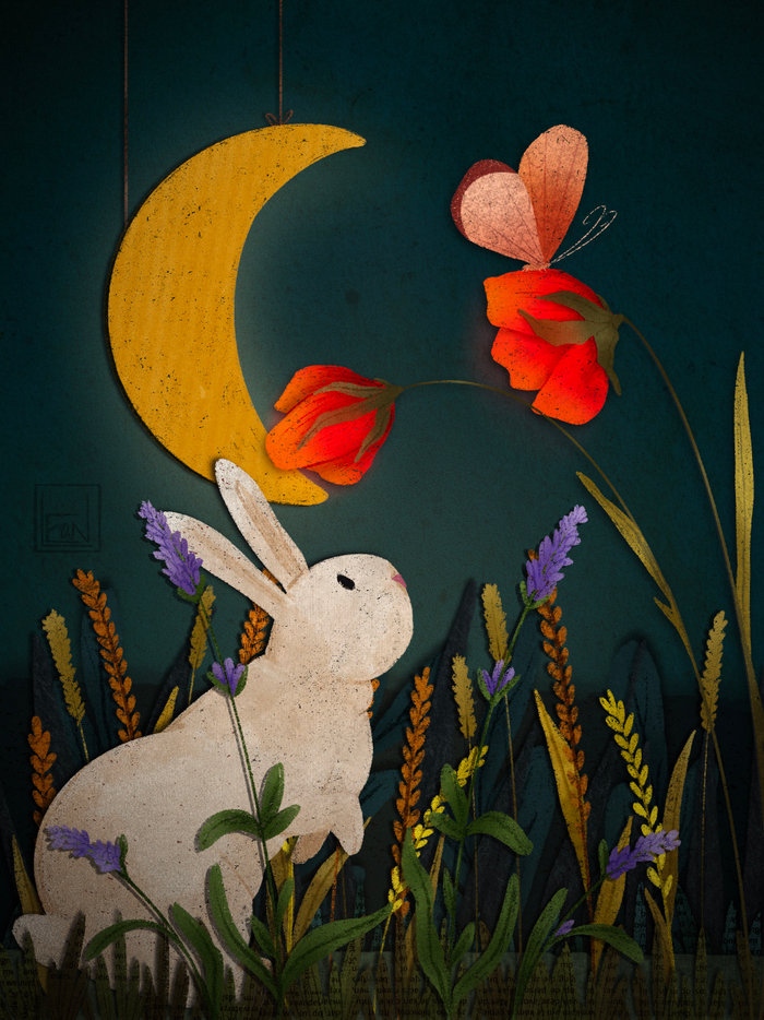 Зайчик на полянке