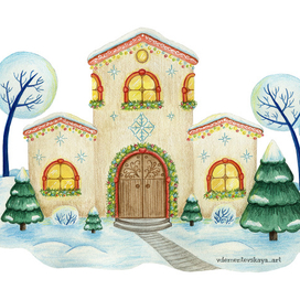 Сказочный домик. Элемент для настольной игры.