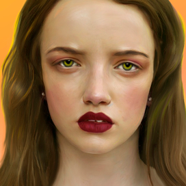 голова на кремовом фоне