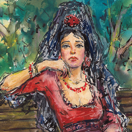 Испанка в красном