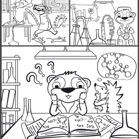 Раскраска. Рикки-Тикки — химик!