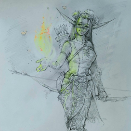 Быстрый скетч на тему "Волшебный огонь эльфов")