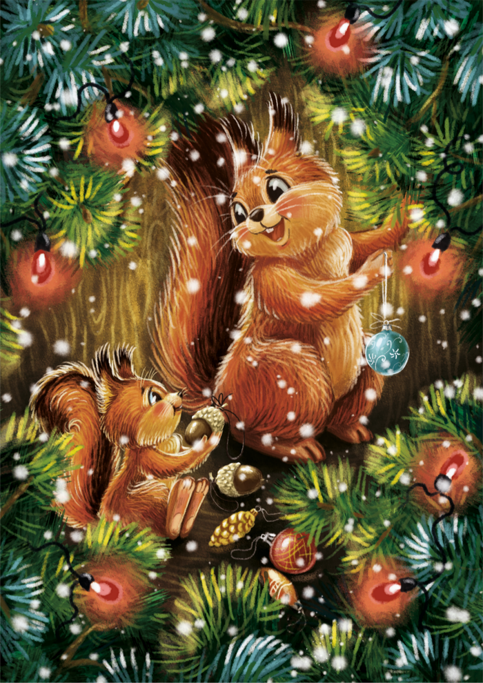 Открытка "Белочки" 