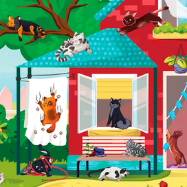 Котики на даче