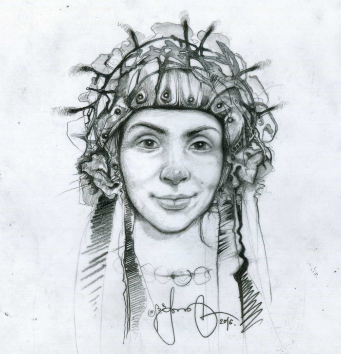 illustration to Nikolai Gogol novel "The Night Before Christmas." 2016.