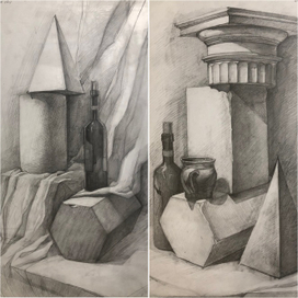 Академические натюрморты в карандаше