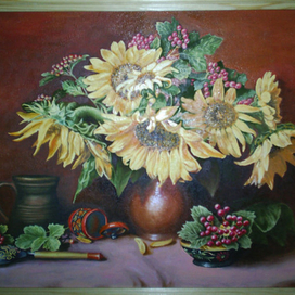 Подсолнухи и хохлома