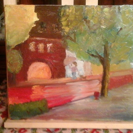 Картина маслом "Городская фантазия"