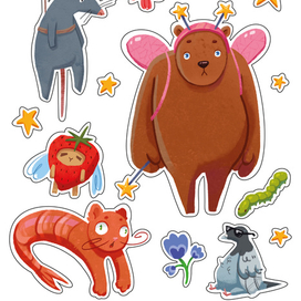 Стикерпак "Смешные животные" 