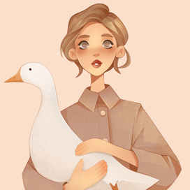 Девушка с гусём