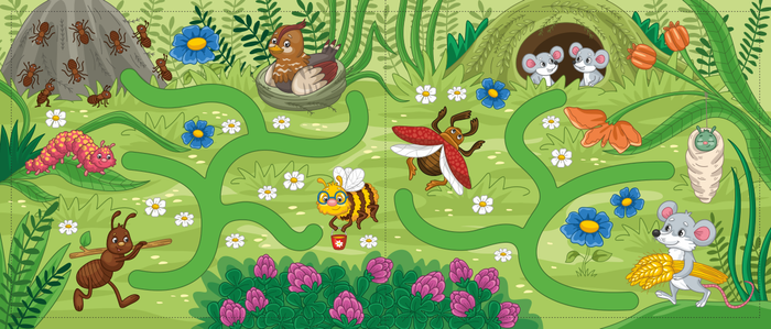 Разворот книжки "Домики, детки"