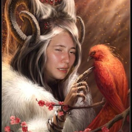 Дама с птичкой