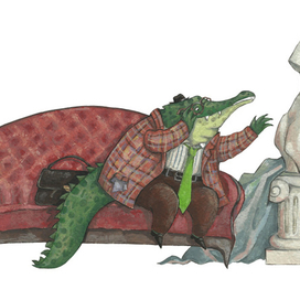 Иллюстрация к сказке Джанни Родари "Все началось с крокодила"