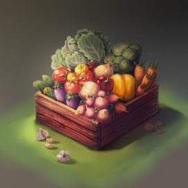 ящик с овощами
