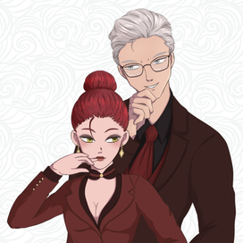 Фанарт - Давина и Габриэль из вебтуна "Няня-мафиози"