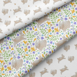 Бесшовный паттерн с лесными мотивами