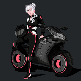 PixelArt Biker Girl