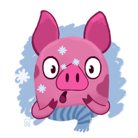 Порося "Зима таки пришла"