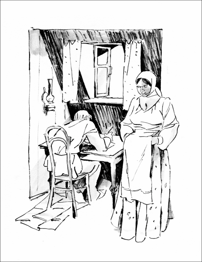 Иллюстрация к рассказу А. М. Горького - журнал "Смена"