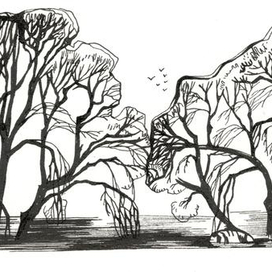 Lena Ashraf. 2016. illustration for book of poems by Anatoliy Makashkin.