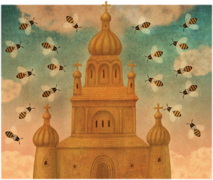 Иллюстрация к сказке "Морской царь" для сборника русских сказок издательства Лабиринт Пресс