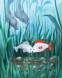 Ерш дерется с карасем