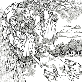 БИЛЬБО И ГНОМЫ СПАСАЮТСЯ НА ДЕРЕВЕ