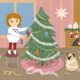 Валя и Филя наряжают ёлку