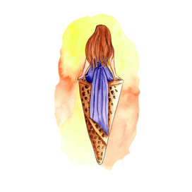 Девушка и рожок