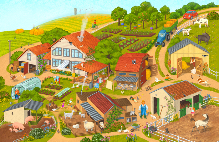 Вид сверху на хозяйство