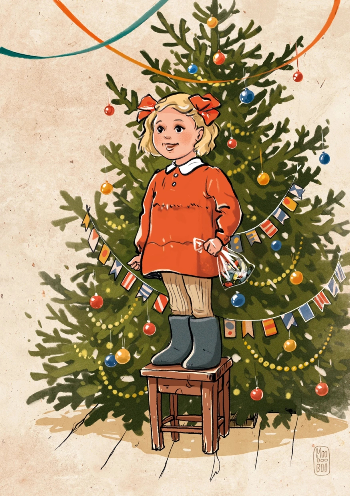 Девочка у ёлки 