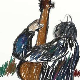 играет на контрабасе