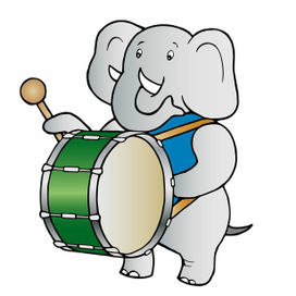 Слон с барабаном