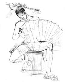 человек с баяном ( безутешный набросок )))