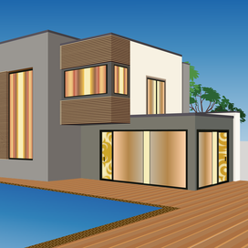Современный дом в перспективе