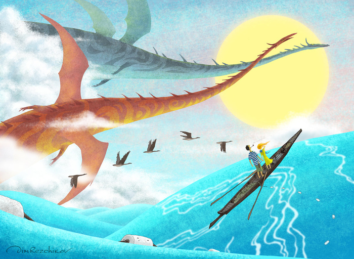 "беС крыльев" , картинка на майский лист календаря.